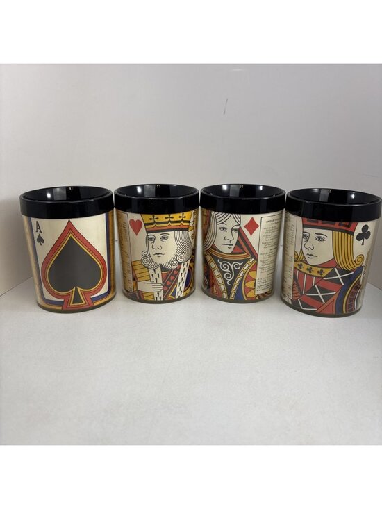 Other - Thermo-serv Bridge Card Game Rules Cups 4 Ace King Queen Jack Plastic 1976 Vtg